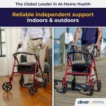 Ultralight 4-Wheel Rollator Walker with Seat