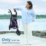 WALK MATE Lightweight Rollator Walker with Seat