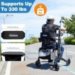 Lightweight Carbon Fiber Rollator with Seat 265 lbs Capacity