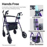 Ultralight Folding Rollator Walker with Seat