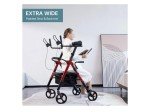ELENKER Ultralight Heavy Duty Rollator Walker - Red