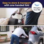 Drive Medical Foldable Rollator Walker with Seat