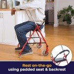 Drive Medical Foldable Rollator Walker with Seat