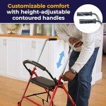 Drive Medical Foldable Rollator Walker with Seat
