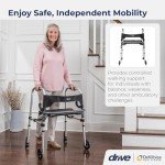 Drive Medical Clever Lite Foldable Rollator Walker