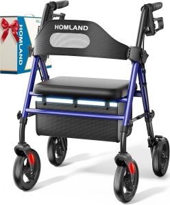 Ultralight Rollator with Seat and 8" Wheels