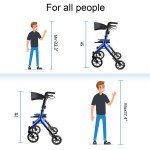 Heavy-Duty Folding 300lb Wide Seat Rollator