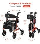 All-Terrain Carbon Ultralight Rollator with Seat