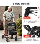 All-Terrain Carbon Ultralight Rollator with Seat