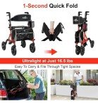 All-Terrain Carbon Ultralight Rollator with Seat