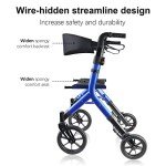 Carbon Ultralight Rollator for Tall Seniors - Blue