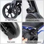 Carbon Ultralight Rollator for Tall Seniors - Blue