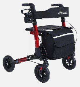 Henmnii Ultralight Rollator Walker with Backrest