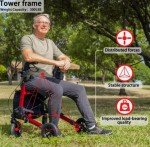 Henmnii Ultralight Rollator Walker with Backrest