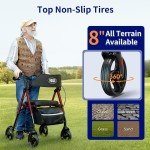 VOCIC Z21 Ultralight Rollator Walker with Seat