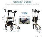 ELENKER Folding Rollator with Backrest and 10” Wheels