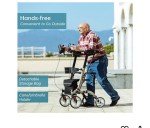 ELENKER Folding Rollator with Backrest and 10” Wheels