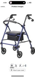 Medline Carbon Ultralight Rollator with Seat