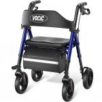 Carbon Ultralight Rollator Walker with Seat, 330lb Capacity