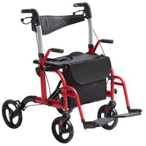 2-in-1 Folding Rollator Walker & Transport Chair