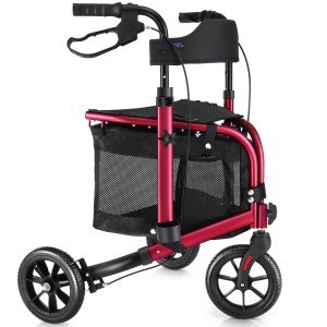 3-Wheel Folding Rollator with Adjustable Handle