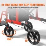 2-in-1 Folding Rollator Walker & Transport Chair