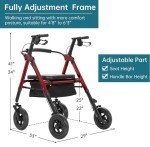 ELENKER All-Terrain Ultralight Rollator with Seat