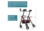 ELENKER Ultralight Upright Rollator Walker in Red