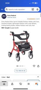 Drive Medical Nitro Sprint Ultralight Rollator Walker