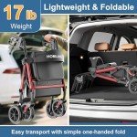 HOMLAND Ultralight Rollator Walker with Seat
