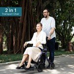 Elenker 2-in-1 Ultralight Rollator and Transport Chair