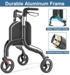 HOMLAND Lightweight 3-Wheel Rollator for Seniors