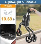 HOMLAND Lightweight 3-Wheel Rollator for Seniors