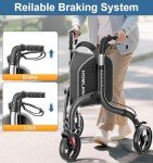 HOMLAND Lightweight 3-Wheel Rollator for Seniors