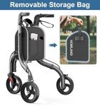 HOMLAND Lightweight 3-Wheel Rollator for Seniors