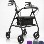 Vive Mobility Ultralight Folding Rollator Walker - Black