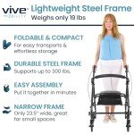 Vive Mobility Ultralight Folding Rollator Walker - Black