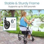 Vive Mobility Ultralight Folding Rollator Walker - Black