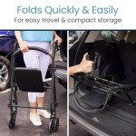 Vive Mobility Ultralight Folding Rollator Walker - Black