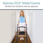 Vive Mobility Ultralight Folding Rollator Walker - Black