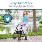 Vive Mobility Ultralight Folding Rollator Walker - Black