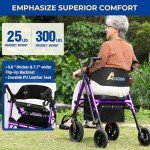 Lightweight Foldable Rollator Walker with Seat