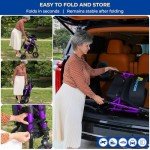 Lightweight Foldable Rollator Walker with Seat