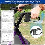 Lightweight Foldable Rollator Walker with Seat