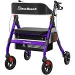 BlessReach Foldable Rollator with Seat for Seniors