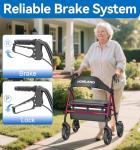HOMLAND Heavy Duty Rollator for Seniors, 500lb Capacity