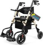 Lightweight Foldable Rollator Walker with Seat