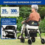 Lightweight Foldable Rollator Walker with Seat