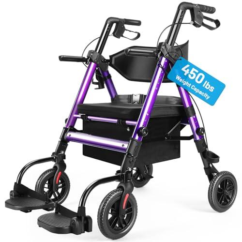 Heavy Duty Rollator Walker with Seat for Seniors