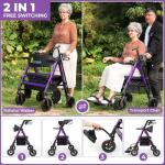 Lightweight 2-in-1 Rollator Walker with Seat